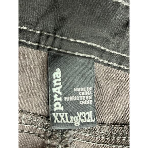 Prana Hiking Pants Roll Up Stretch Men’s Sz XXL Nylon Belt Gray Straight Leg - Picture 8 of 11